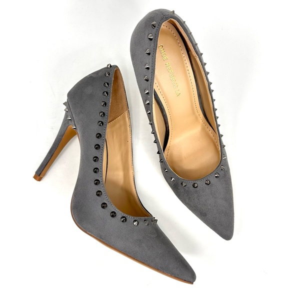 Shoe Republic LA Womens Suede Pointy Toe Stiletto Pump - Picture 9 of 16